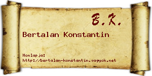 Bertalan Konstantin névjegykártya